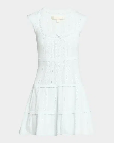Loveshackfancy Laighton Pointelle Knit Mini Dress In White
