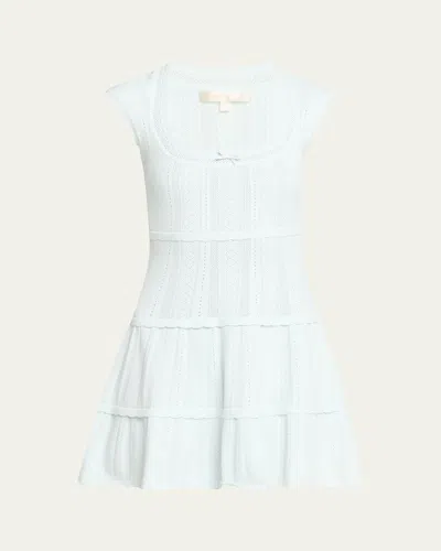 Loveshackfancy Laighton Pointelle Knit Mini Dress In White
