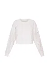 Loveshackfancy Lalo Pullover Sweatshirt In White