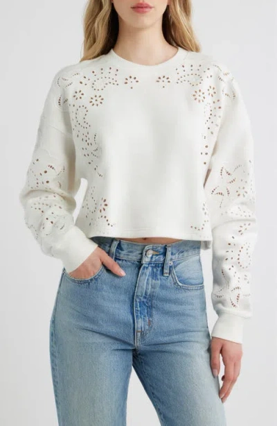LOVESHACKFANCY LOVESHACKFANCY LALO EYELET SWEATSHIRT