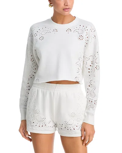 Loveshackfancy Lalo Pullover Sweatshirt In White