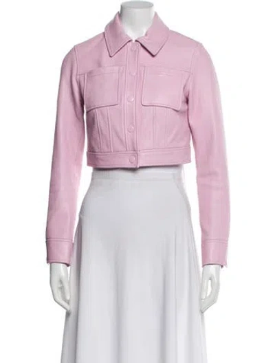 Pre-owned Loveshackfancy Lamb Leather Evening Jacket In Pink