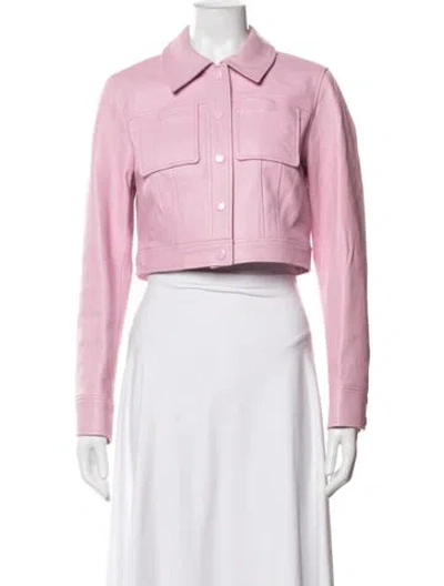 Pre-owned Loveshackfancy Lamb Leather Jacket In Pink