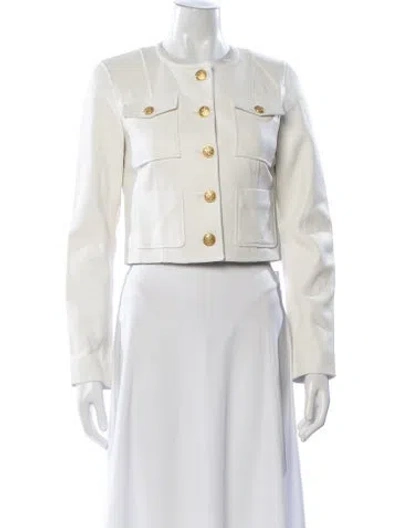 Pre-owned Loveshackfancy Lamb Leather Jacket In White