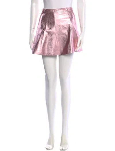 Pre-owned Loveshackfancy Lamb Leather Mini Skirt