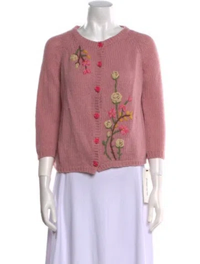 Pre-owned Loveshackfancy Lambswool Scoop Neck Sweater In Pink