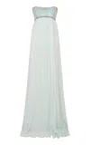 Loveshackfancy Lasala Chiffon Maxi Dress In Green