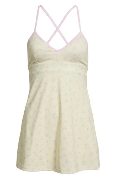 Loveshackfancy Lashinda Floral Minidress With Shorts Lining In Orange