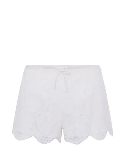 Loveshackfancy Lavadine Lace Shorts In White