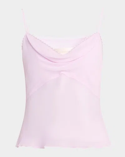 Loveshackfancy Lavoir Lace-trim Sleeveless Top In Soft Lilac