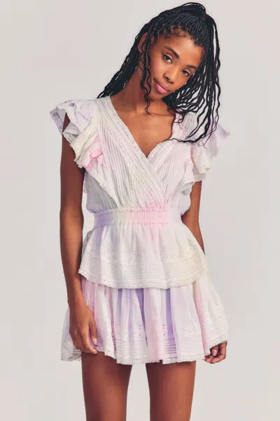 Loveshackfancy Layered Mini Dress In Tie Dye