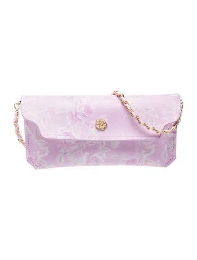 Pre-owned Loveshackfancy Leather Clutch In Purple