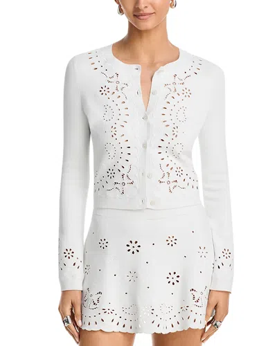 Loveshackfancy Leda Cardigan Sweater In White