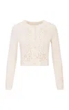 Loveshackfancy Leda Cutout Cardigan In White