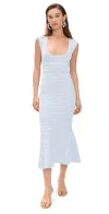 Loveshackfancy Leigh Knitted Midi Dress In Morning Sky
