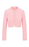 Loveshackfancy Leilana Lace-trimmed Tweed Jacket In Pink