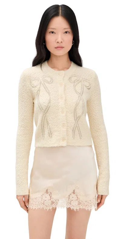 Loveshackfancy Leocadia Cardigan Ivory In White