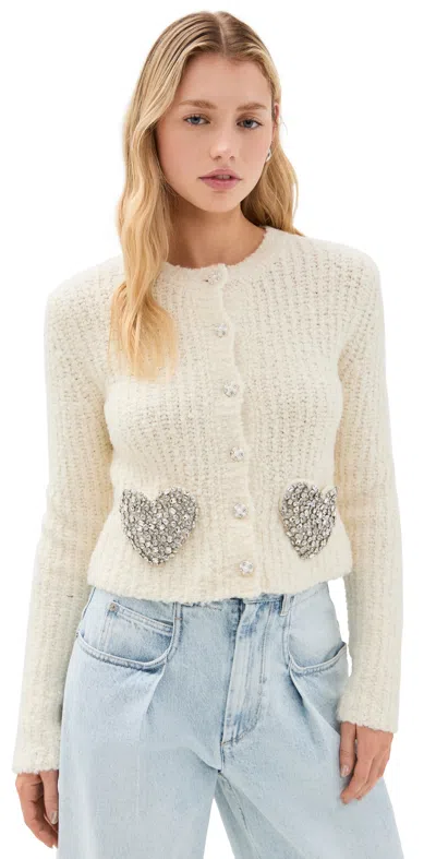 Loveshackfancy Leocadia Cardigan Wonderland Shimmer In White