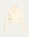Loveshackfancy Lettie Cropped Jacket In Oatmeal