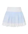 Loveshackfancy Levant Cotton Embroidered Mini Skirt In Blue