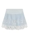 Loveshackfancy Levant Lace-trim Mini Skirt In Blue