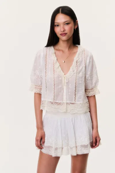 Loveshackfancy Levant Skirt Ivory In White