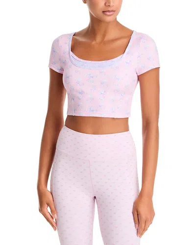Loveshackfancy Lianelle Top Stonewash Mauve In Animal Print