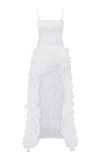 Loveshackfancy Lila Ruffled Organic-cotton Maxi Dress In White