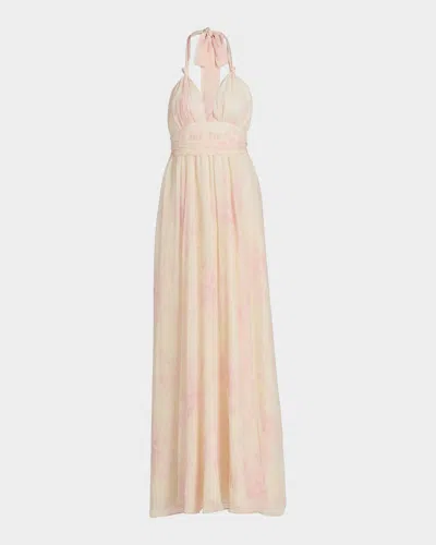 Loveshackfancy Lilah Floral Silk Maxi Dress In Multi