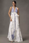 Loveshackfancy Lilah Halter Maxi Dress In White