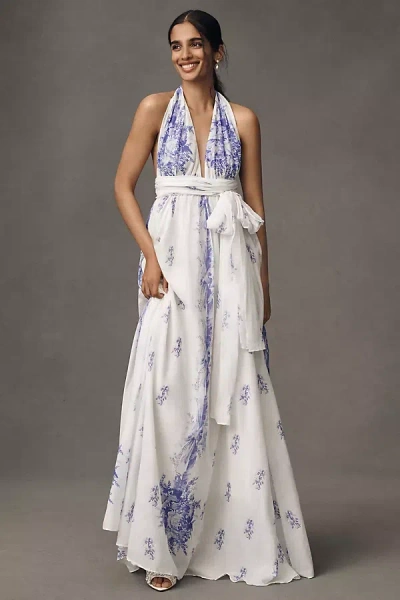 Loveshackfancy Lilah Halter Maxi Dress In White