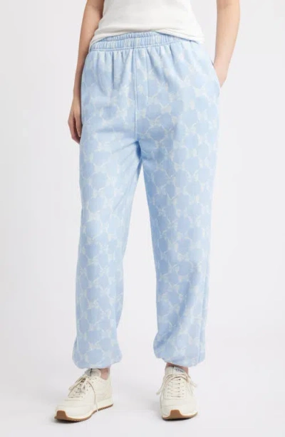 Loveshackfancy Liliana Ribbon Print Joggers In Blue