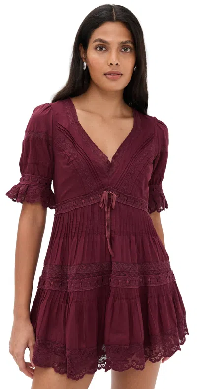 Loveshackfancy Lilias Cotton Mini Dress In Spiced Berry In Multi