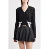 Loveshackfancy Lilly Bow Cardigan In Black