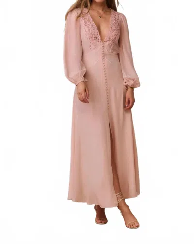 Loveshackfancy Lina Maxi Dress In Pink In Animal Print