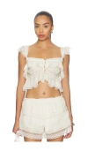 Loveshackfancy Linata Top In White