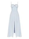 Loveshackfancy Linella Lace-trimmed Button-front Dress In Blue