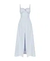 Loveshackfancy Linella Lace-trimmed Button-front Dress In Blue