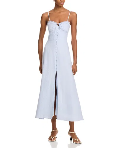 Loveshackfancy Linella Sweetheart Button Front Midi Dress