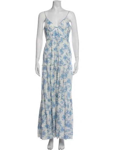 Pre-owned Loveshackfancy Linen Long Dress In Neutrals