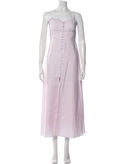 Pre-owned Loveshackfancy Linen Long Dress In Purple