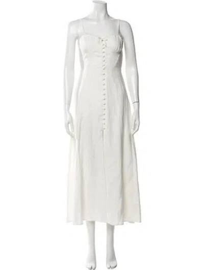 Pre-owned Loveshackfancy Linen Long Dress W/ Tags In Neutral