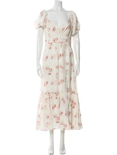 Pre-owned Loveshackfancy Linen Long Dress In White