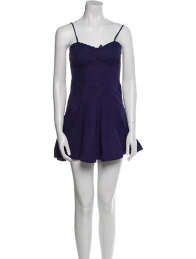 Pre-owned Loveshackfancy Linen Mini Dress In Blue