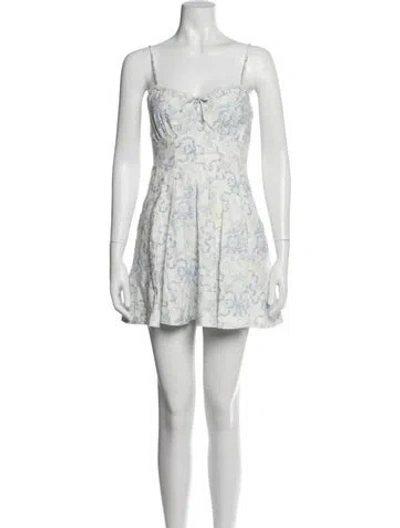 Pre-owned Loveshackfancy Linen Mini Dress In Blue