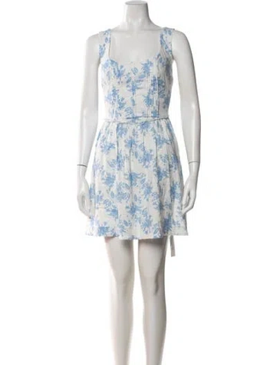 Pre-owned Loveshackfancy Linen Mini Dress In Blue