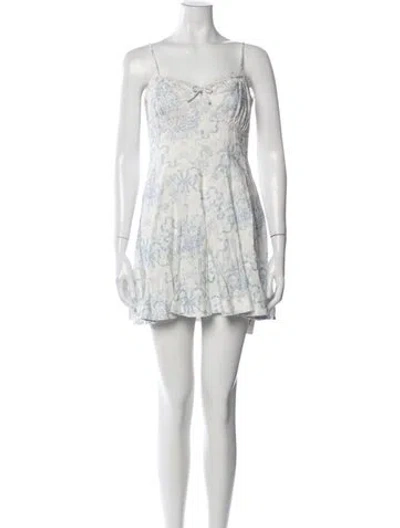 Pre-owned Loveshackfancy Linen Mini Dress In Multi