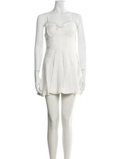 Pre-owned Loveshackfancy Linen Mini Dress In Neutral