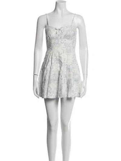 Pre-owned Loveshackfancy Linen Mini Dress In Neutrals