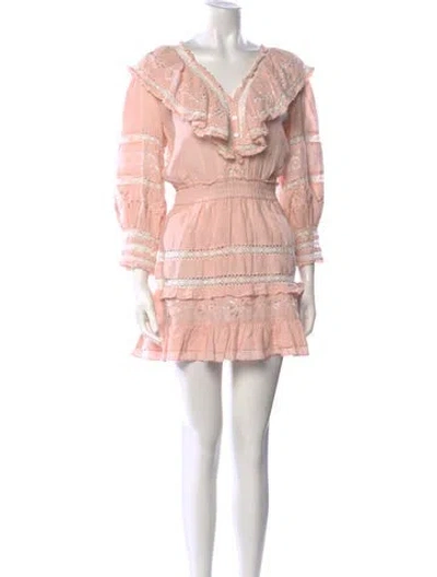 Pre-owned Loveshackfancy Linen Mini Dress In Pink